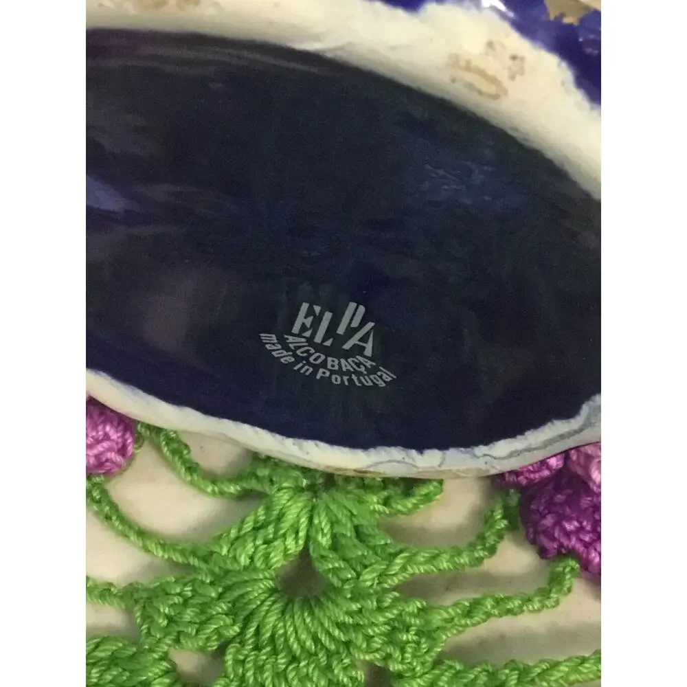 ELPA Vase Alcobaca Portugal  Navy Blue And Gold Stunning #2548